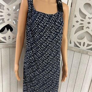 Michael Kors Indigo and White Patterned Dress Size M NWT